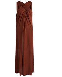 Diane von Furstenberg - Alia Halterneck Satin Maxi Dress - Lyst