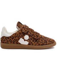 Isabel Marant - Beth-Print Brushed Suede Sneakers - Lyst