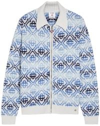 CASABLANCA - Monogram Wool-Blend Cardigan - Lyst