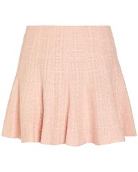 Alice + Olivia - Zona Pleated Tweed Mini Skirt - Lyst