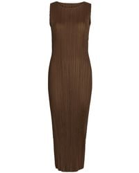 Issey Miyake - Pleated Woven Midi Dress - Lyst