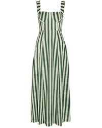 Emporio Sirenuse - Azzurra Striped Cotton Midi Dress - Lyst