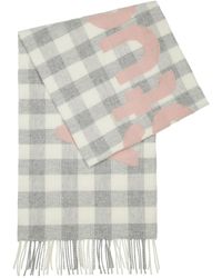 Acne Studios - Veda Logo Checked Wool-blend Scarf - Lyst