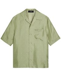 Amiri - Polka Dot Pearl Button Silk Shirt - Lyst