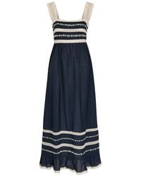 RIXO London - Malie Lace-Trim Cotton-Blend Midi Dress - Lyst