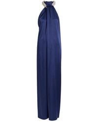 Stella McCartney - Draped Faux Pearl-Embellished Satin Jumpsuit - Lyst