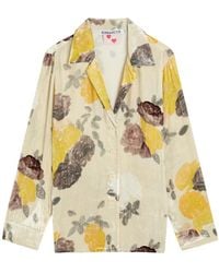 BERNADETTE - Louis Floral-Print Velour Blouse - Lyst