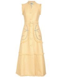 Huishan Zhang - Corinthe Crystal-Embellished Belted Tweed Midi Dress - Lyst