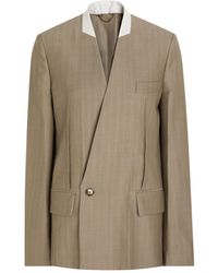 Victoria Beckham - Folded-Collar Double-Breasted Wool Jacket - Lyst
