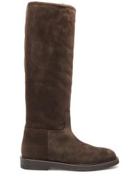 LEGRES - Riding Suede Knee-high Boots - Lyst