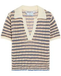BERNADETTE - Ophelia Striped Fine-Knit Polo Top - Lyst