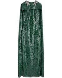 Erdem - Sequin-Embellished Cape-Effect Chiffon Gown - Lyst