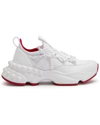 Christian Louboutin - Trailnrun Panelled Mesh-Knit Sneakers - Lyst