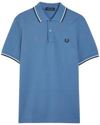 Fred Perry - Twin Tipped Logo Piqué Cotton Polo Shirt - Lyst