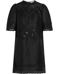 Isabel Marant - Reldine Floral-Embroidered Ramie Mini Dress - Lyst