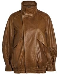 Nour Hammour - Ariste Leather Bomber Jacket - Lyst