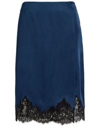 Stella McCartney - Iconic Lace-Trimmed Satin Knee-Length Wrap Skirt - Lyst