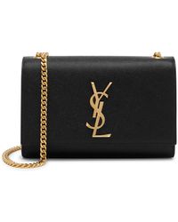 Saint Laurent - Kate Pebbled-Leather Wallet-On-Chain - Lyst