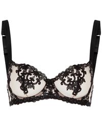 Fleur Of England - Onyx Embroidered Tulle Balcony Bra - Lyst