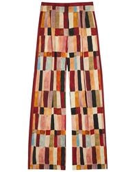 ALÉMAIS - Majorelle Printed Linen And Silk-Blend Trousers - Lyst