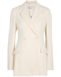 Another Tomorrow - Double-Breasted Fitted Jersey Blazer - Lyst