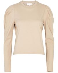 FRAME - Puff-sleeve Cotton Top - Lyst