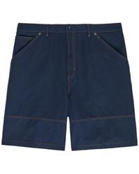 Moncler - Wide-Leg Cotton And Linen-Blend Shorts - Lyst