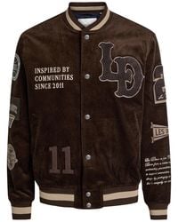 Les Deux - Quilted Appliquéd Corduroy Varsity Jacket - Lyst