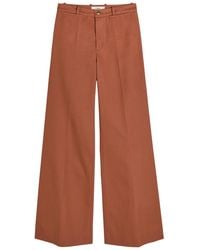 Chloé - Flared-Leg Canvas Trousers - Lyst