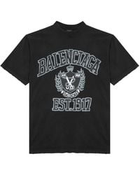 Balenciaga - Diy College Printed Cotton T-Shirt - Lyst