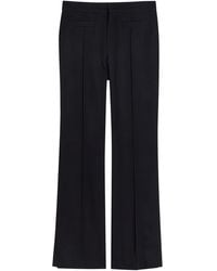 Chloé - Pintuck Flared-Leg Wool Trousers - Lyst