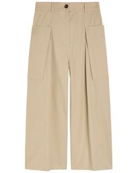 Loewe - Cropped Cotton And Silk-Blend Trousers - Lyst