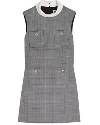 Self-Portrait - Prince Of Wales Checked Woven Mini Dress - Lyst