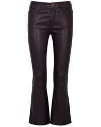FRAME - Le Crop Mini Boot Leather Jeans - Lyst