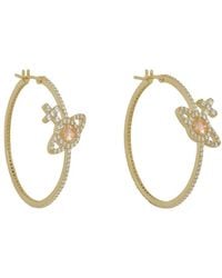 Vivienne Westwood - Olympia Pavé Orb Hoop Earrings - Lyst