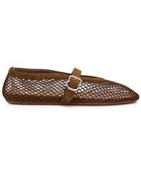 Alaïa - Mesh And Suede Ballet Flats - Lyst