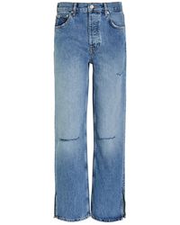Anine Bing - Roy Distressed Straight-Leg Jeans - Lyst