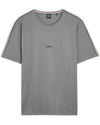 BOSS - Unique Logo Stretch-Cotton T-Shirt - Lyst