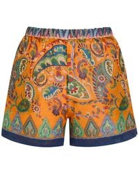 Etro - Paisley-Print Ramie Shorts - Lyst