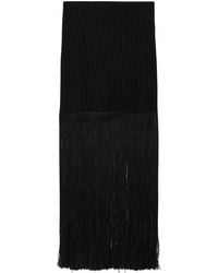 Alaïa - Fringed Ribbed-Knit Skirt - Lyst