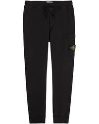Stone Island - Logo Cotton Sweatpants - Lyst