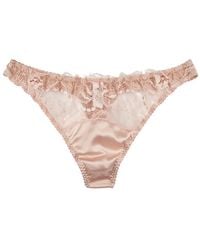 Fleur Of England - Signature Silk-Blend Thong - Lyst