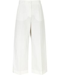 Weekend by Maxmara - Zircone Cropped Cotton-blend Trousers - Lyst