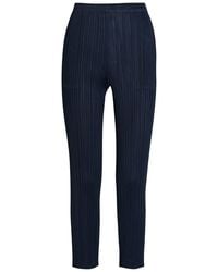 Pleats Please Issey Miyake - Pleated Tapered-Leg Woven Trousers - Lyst