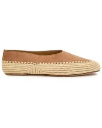 Gabriela Hearst - Strength Raffia And Suede Flats - Lyst