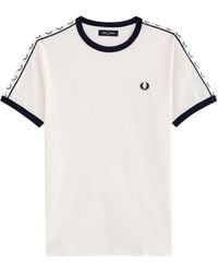 Fred Perry - Logo Track Tape Cotton T-Shirt - Lyst