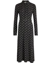 Tory Burch - Patterned Stretch-Jersey Midi Shirt Dress - Lyst