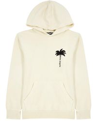 Palm Angels - The Palm Logo Hooded Cotton Sweatshirt - Lyst