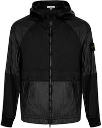 Stone Island - Logo Crinkled Nylon Jacket - Lyst