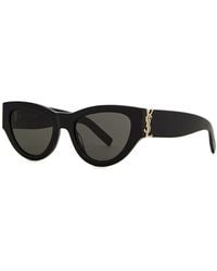 Saint Laurent - Cat-Eye Sunglasses, Sunglasses, , Lenses - Lyst